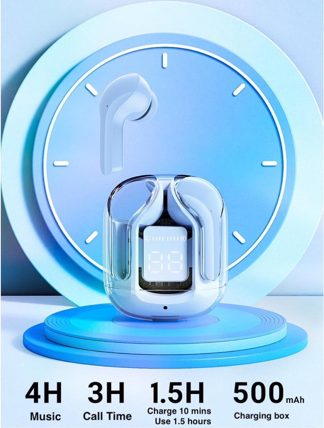 Ultrapods Pro Bluetooth 5.3 Noise Cancelling Wireless Earbuds – Hi-Fi Stereo Sound, Touch Control, Long Battery Life