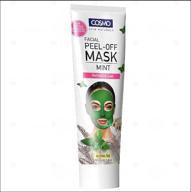 Cosmo Skin Naturals Mint Facial Peel-Off Mask 150ml | Refreshing & Cooling Face Mask | Alcohol-Free with Natural Active Ingredients | Deep Cleansing & Oil Control | Unisex Skin Care