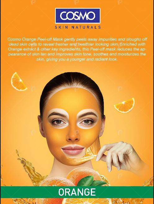 Cosmo Skin Naturals Orange Facial Peel-Off Mask 150ml | Radiant & Brightening Face Mask | Alcohol-Free with Active Natural Ingredients | Deep Cleansing | For Men & Women