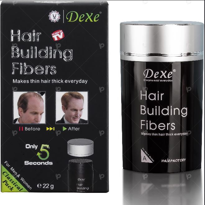 Dexe Hair Building Fibers 22g Black – Instant Hair Thickening Fibers for Thinning Hair, Natural Look, Hair Loss Concealer for Men & Women