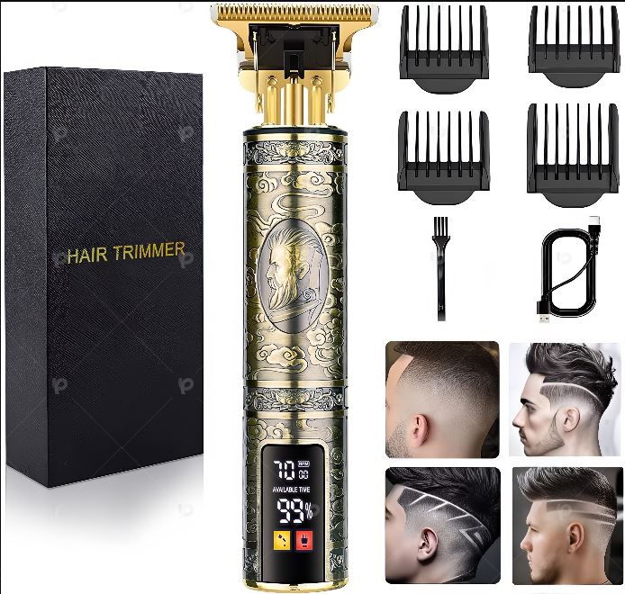 Men’s T-Blade Hair Clippers – Professional Hair Trimmer, Waterproof, Low Noise, Precision Beard & Hair Cutting Machine