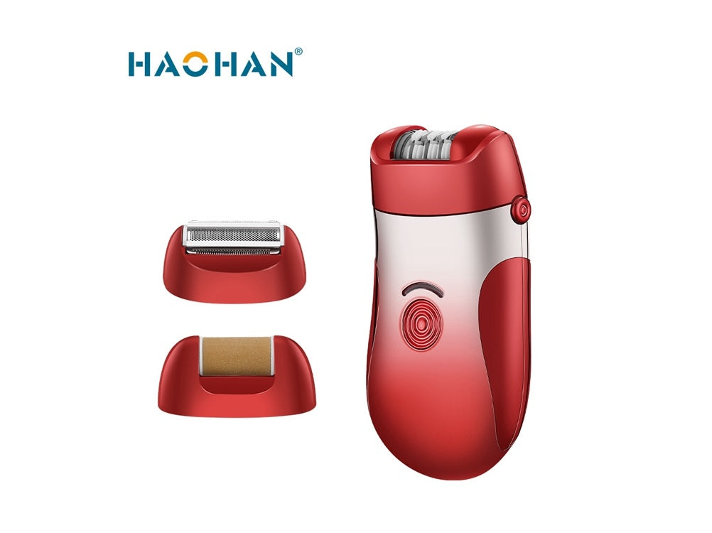Haohan HB-908 3-in-1 Lady Epilator – USB Rechargeable, Waterproof Hair Removal Device with Digital Display for Women