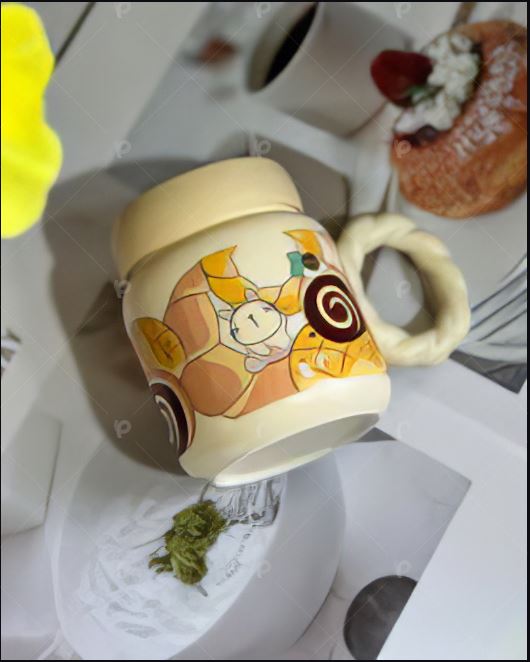 Cartoon Bread Animal Ceramic Cup with Mirror Lid | Cute Coffee Mug with Lid | Milk & Breakfast Mug | Creative Ceramic Coffee Cup for Restaurants & Cafes