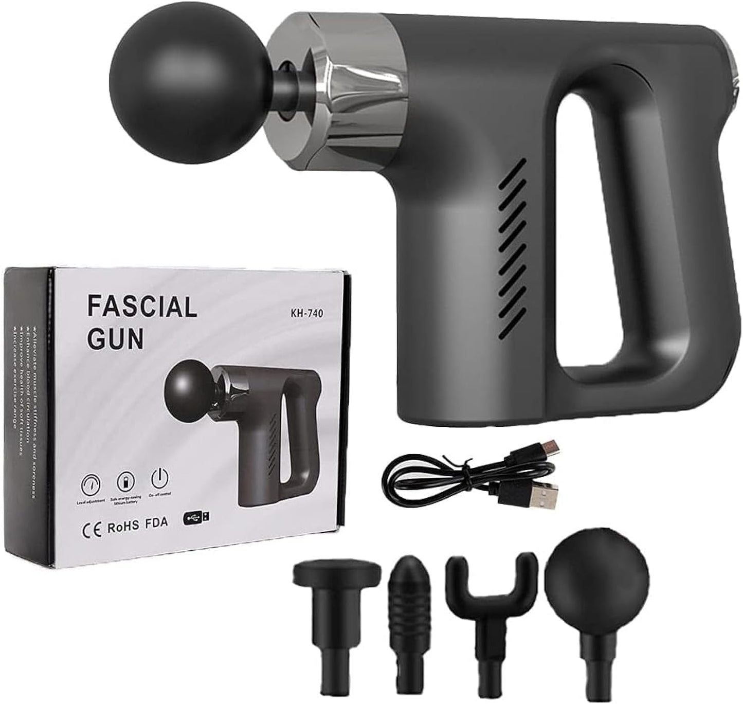 Massage Gun Fascial Gun – Deep Tissue Percussion Muscle Massager, Electric Therapy Gun for Pain Relief, Recovery & Fitness Relaxation