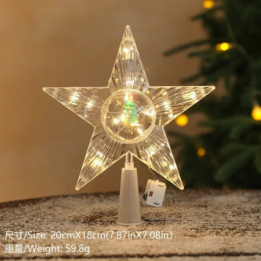 15cm Christmas Tree Decoration Stars Warm White Lights Home Room Decor LED Shining Lamp Xmas Festival TopStar Navidad 1.07in