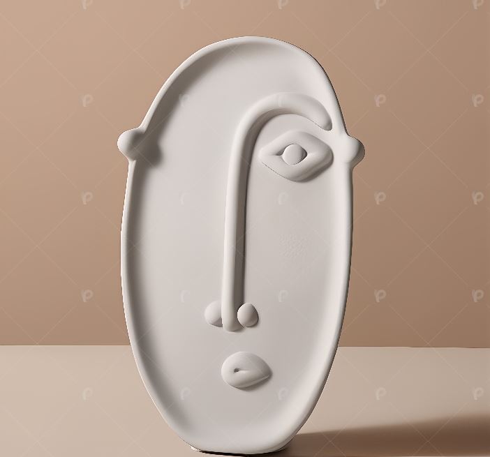 Modern Abstract Ceramic Vase – Human Face Design, Decorative Table Vase for Dried Flowers, Home & Wedding Gift