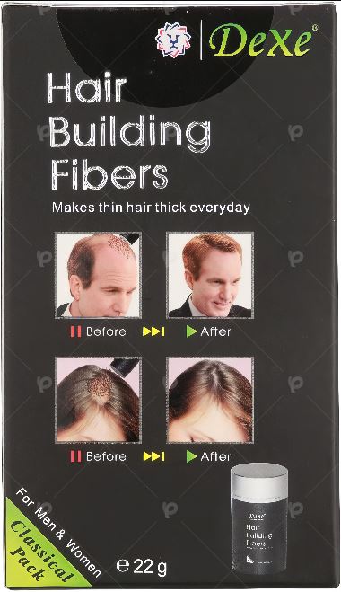 Dexe Hair Building Fibers 22g Black – Instant Hair Thickening Fibers for Thinning Hair, Natural Look, Hair Loss Concealer for Men & Women