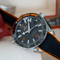Ocean 600M Style Co-Axial Master Chronometer Watch – Black Dial, Orange Ceramic Bezel, Black & Orange Strap, Luxury Diver Men’s Watch